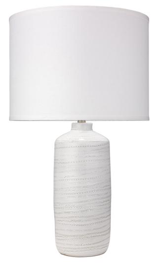 Trace Ceramic Table Lamp with Linen Shade by Jamie Young