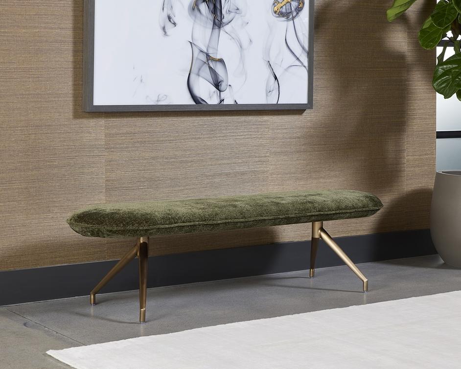 ELOWEN BENCH - BERGEN OLIVE by Sunpan