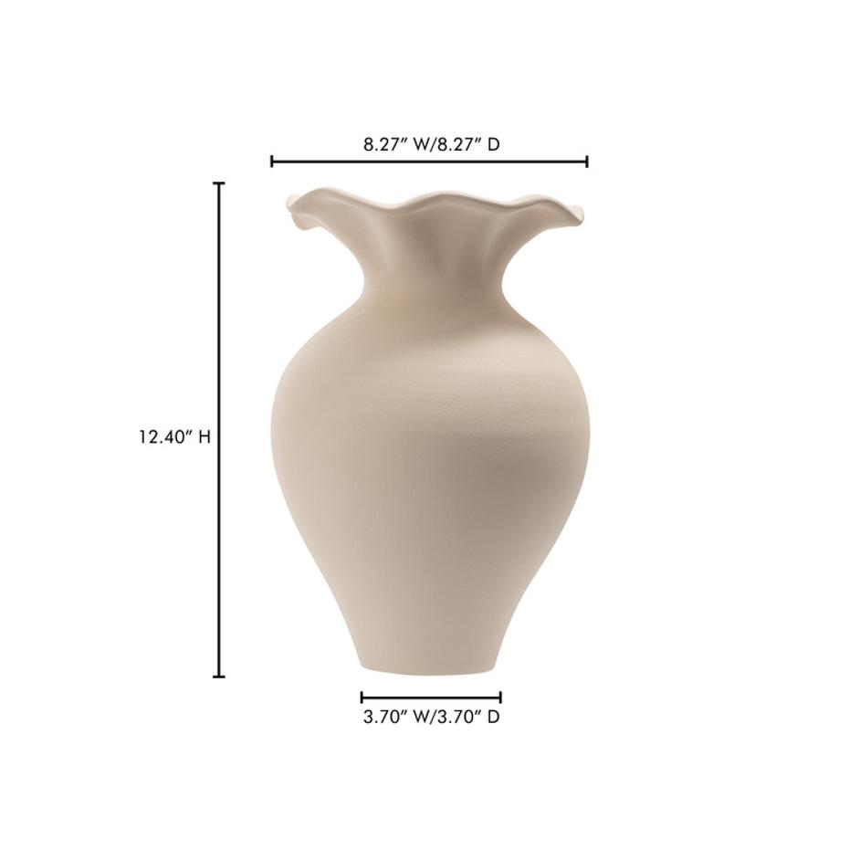 Ruffle 12In Decorative Vessel Ecru by Moes Home