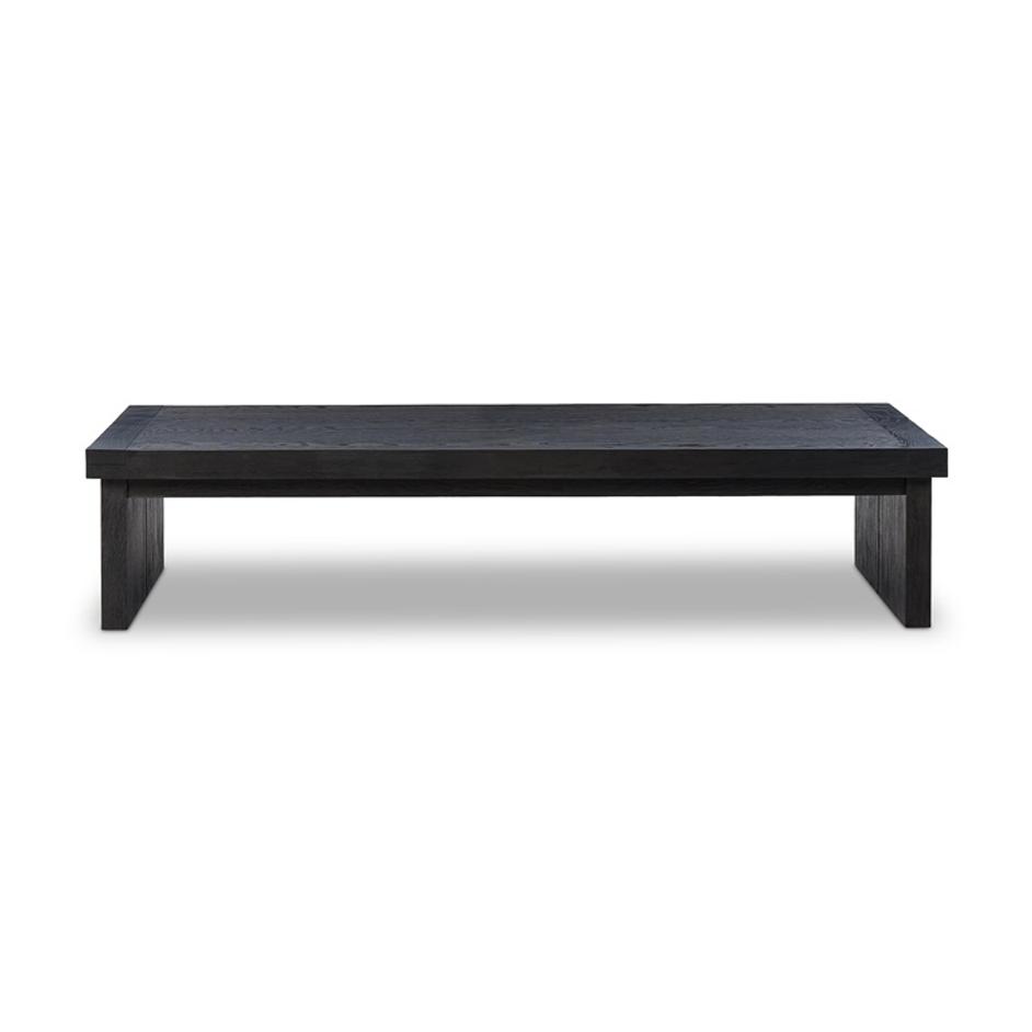 Warby Coffee Table in Worn Black Oak by FOUR HANDS