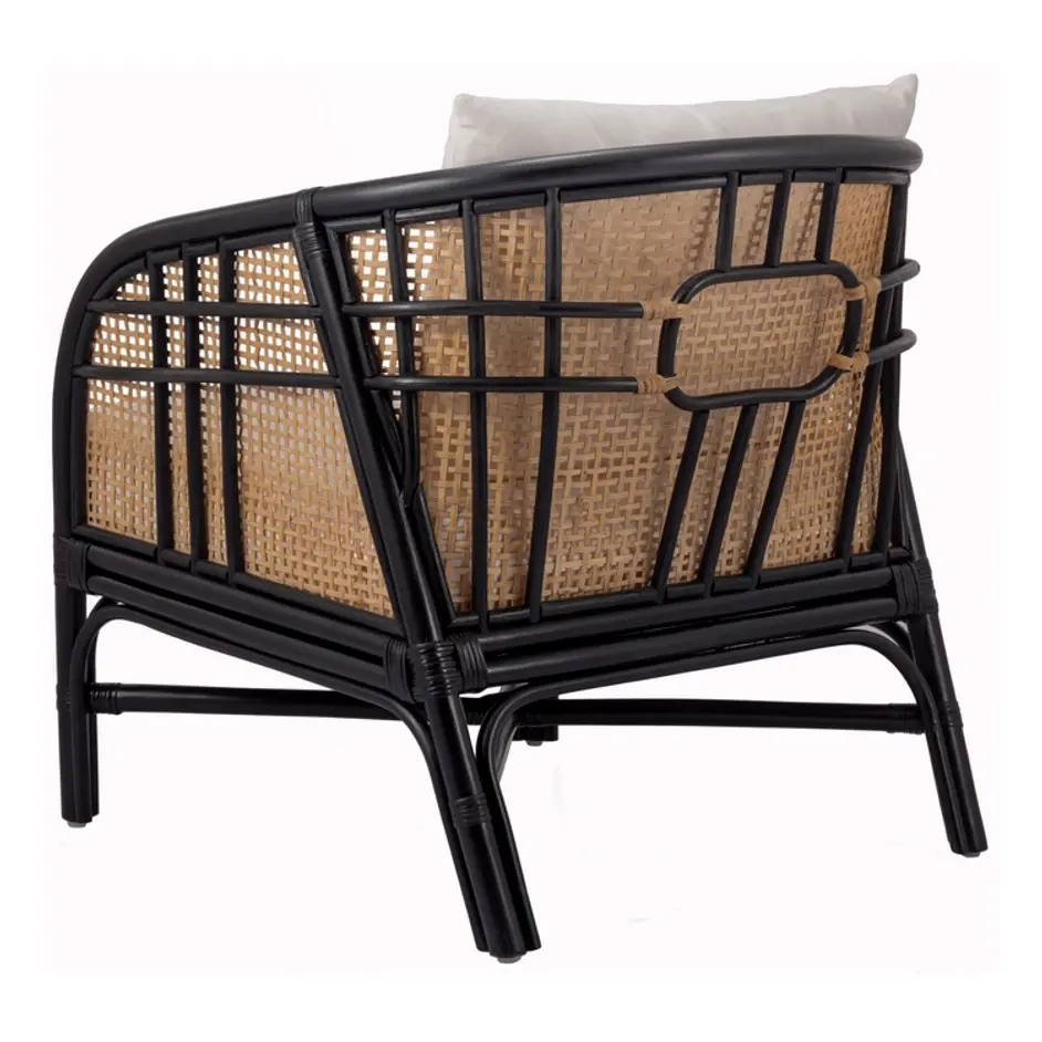 Ferrara Rattan Accent Arm Chair In Black/ Natural by New Pacific Direct