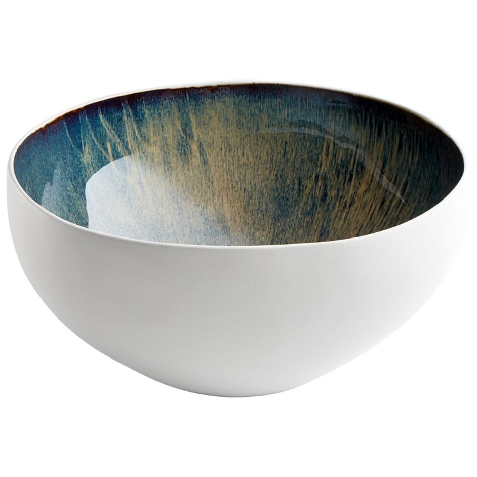 Large Android Bowl In White And Oyster by Cyan Design
