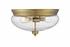 Amon 3 Light Flush Mount in Heritage Brass Finish by Z-Lite