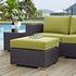 Minerva Outdoor Patio Fabric Square Ottoman In Espresso Peridot by Modway Furniture