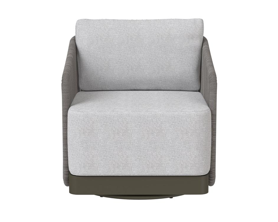 ALLARIZ SWIVEL ARMCHAIR - WARM GREY - GRACEBAY LIGHT GREY by Sunpan