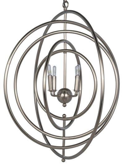 Brooks Pendant, Metal with Antique Silver Finish by Noir Furniture