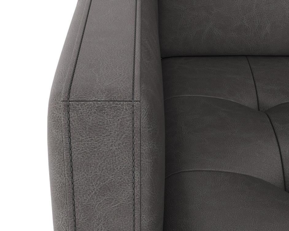 KARMELO ARMCHAIR - VINTAGE CHARCOAL LEATHER by Sunpan