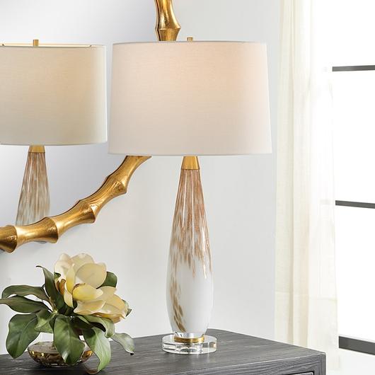 Lyra White & Gold Table Lamp by Uttermost