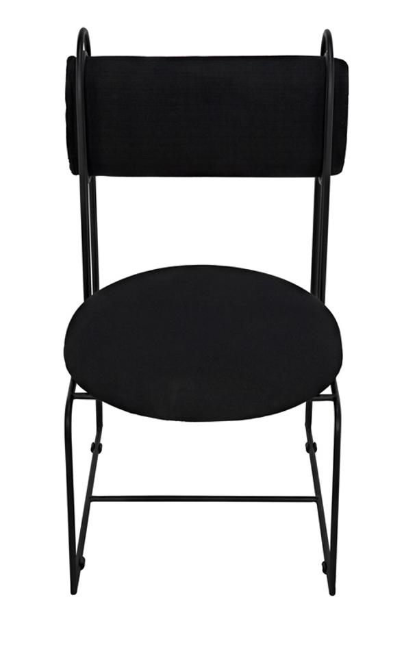 Daisy Metal Chair in Black Cotton by Noir Furniture