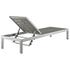 Nantucket Outdoor Patio Aluminum Chaise In Silver Gray by Modway Furniture