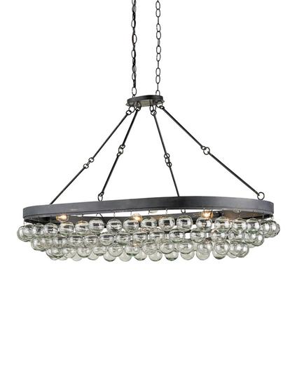 Balthazar Oval Chandelier In French Black by Currey & Company