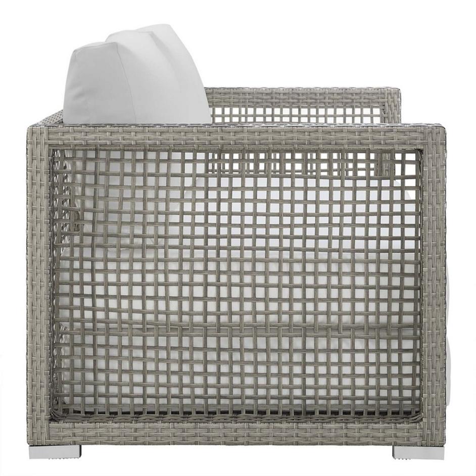 Harman Outdoor Patio Wicker Rattan Loveseat In Gray White by Modway Furniture