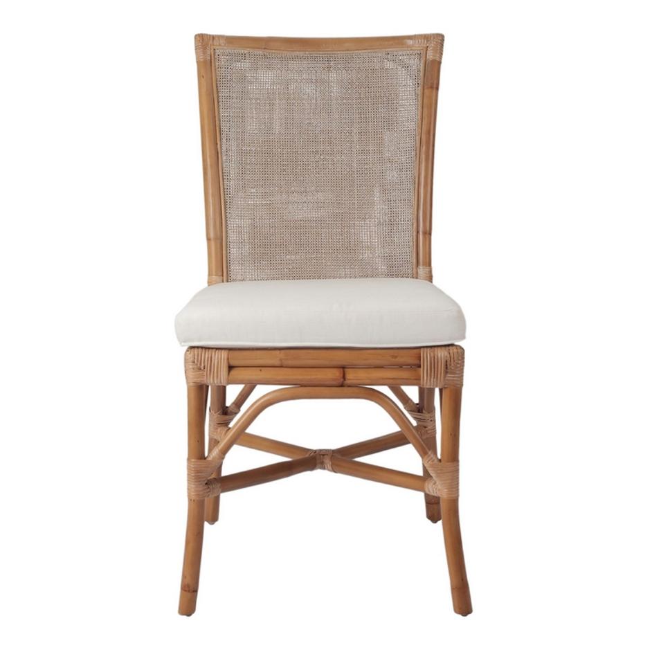 Tatum Rattan Side Chair In Canary Brown by New Pacific Direct
