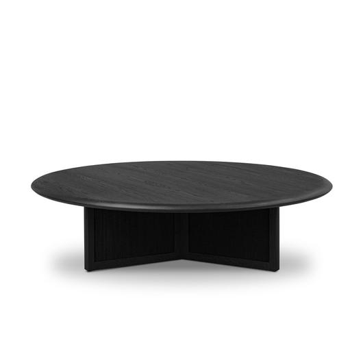 Rosenell Round Coffee Table - Black Oak Veneer by Four Hands