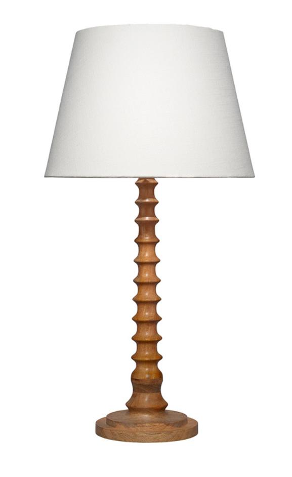 Revolution Wood Table Lamp with Linen Shade, Natural by Jamie Young