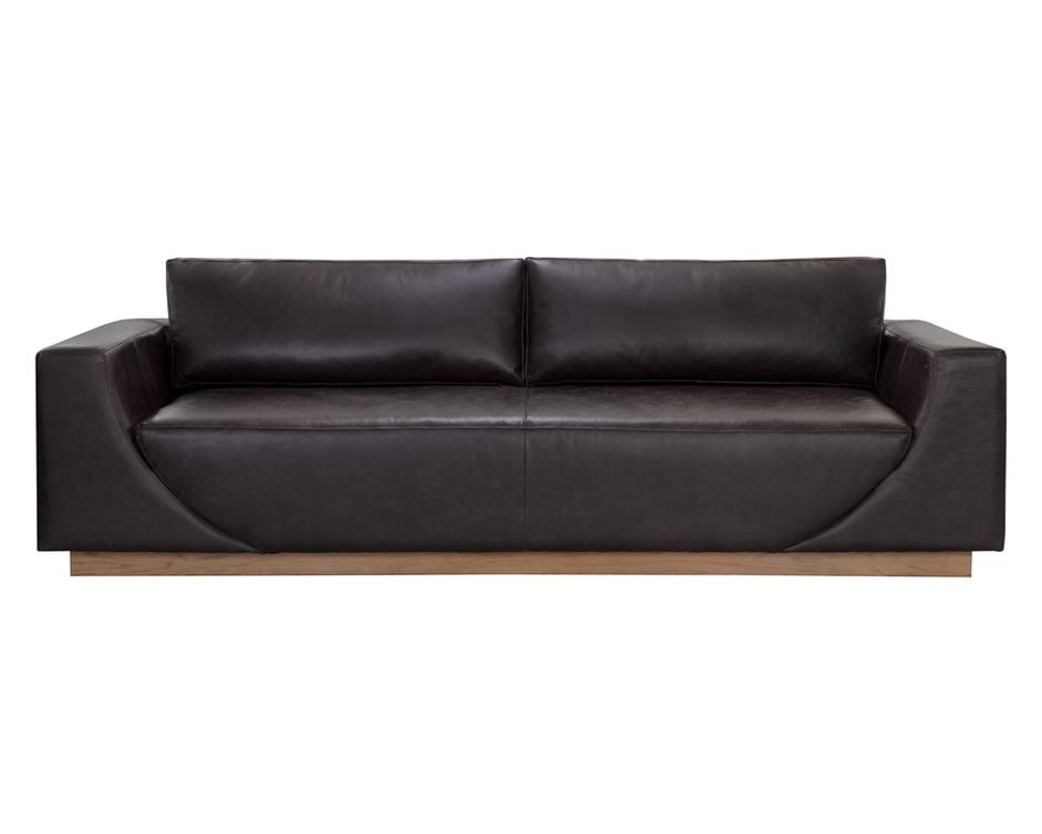 ANAKIN SOFA - LIGHT OAK - TUSCANY WARM BLACK LEATHER by Sunpan