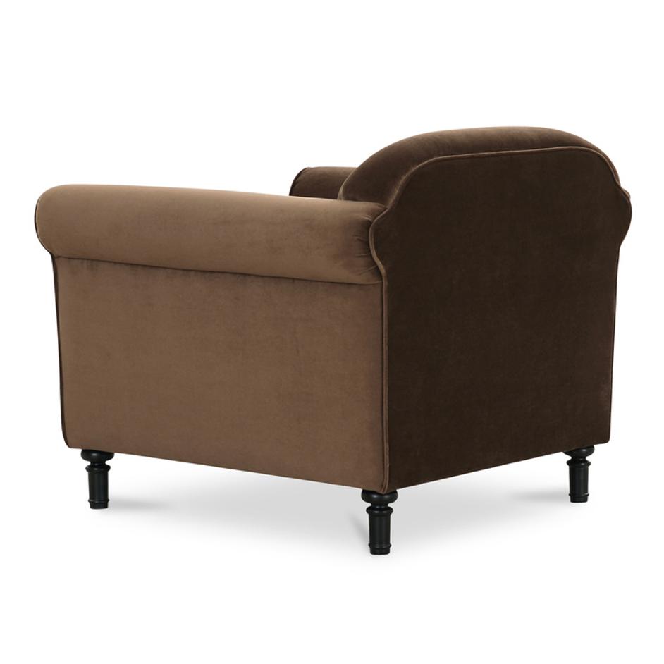 Harmony Accent Chair Dark Brown Faux Mohair by Moes Home