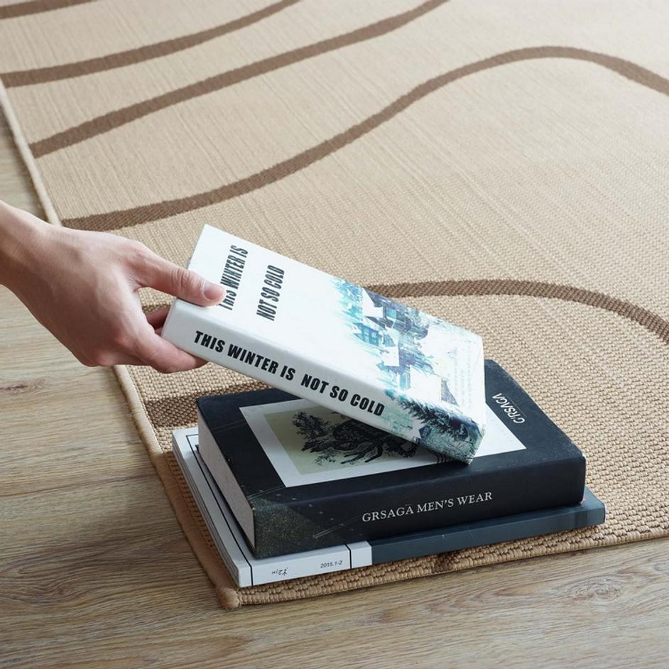 Hayter Swirl Abstract 8X10 Indoor And Outdoor Area Rug In Light And Dark Beige by Modway Furniture