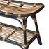 Damara Rattan Bench w/ Shelf In Black  by New Pacific Direct