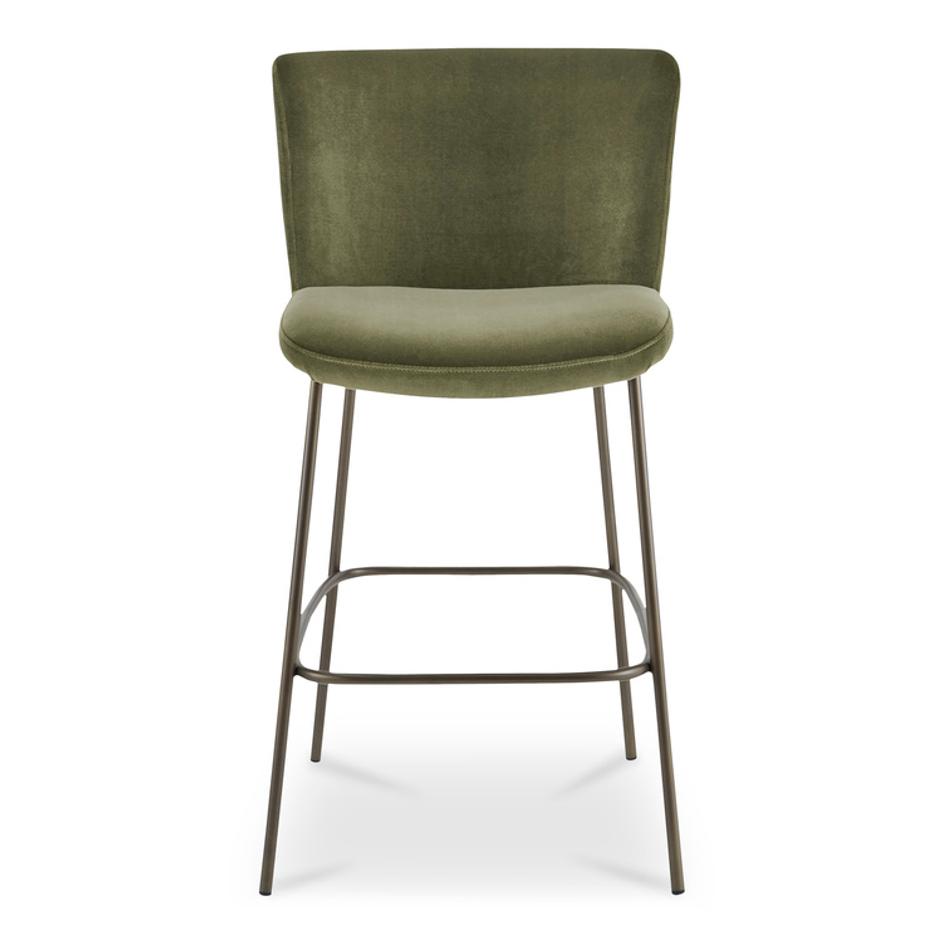 Early Bar Stool Faux Green Mohair by Moes Home