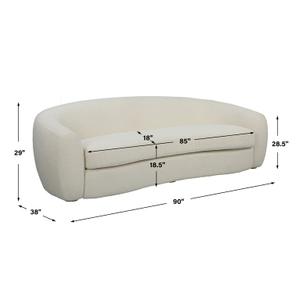 Capra Art Deco White Sofa by Uttermost