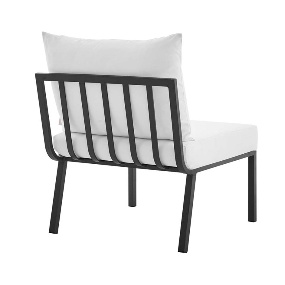 Estelle Outdoor Patio Aluminum Armless Chair In Gray White by Modway Furniture