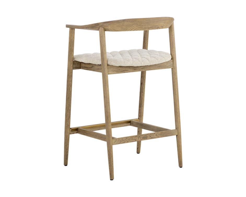 JEREMY COUNTER STOOL - WEATHERED OAK - DOVE CREAM by Sunpan