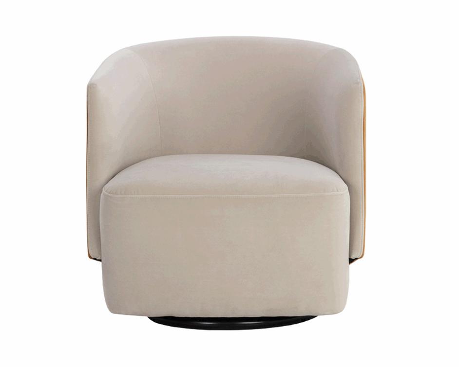 SARINA SWIVEL LOUNGE CHAIR - MEG TAUPE / MEG GOLD by Sunpan