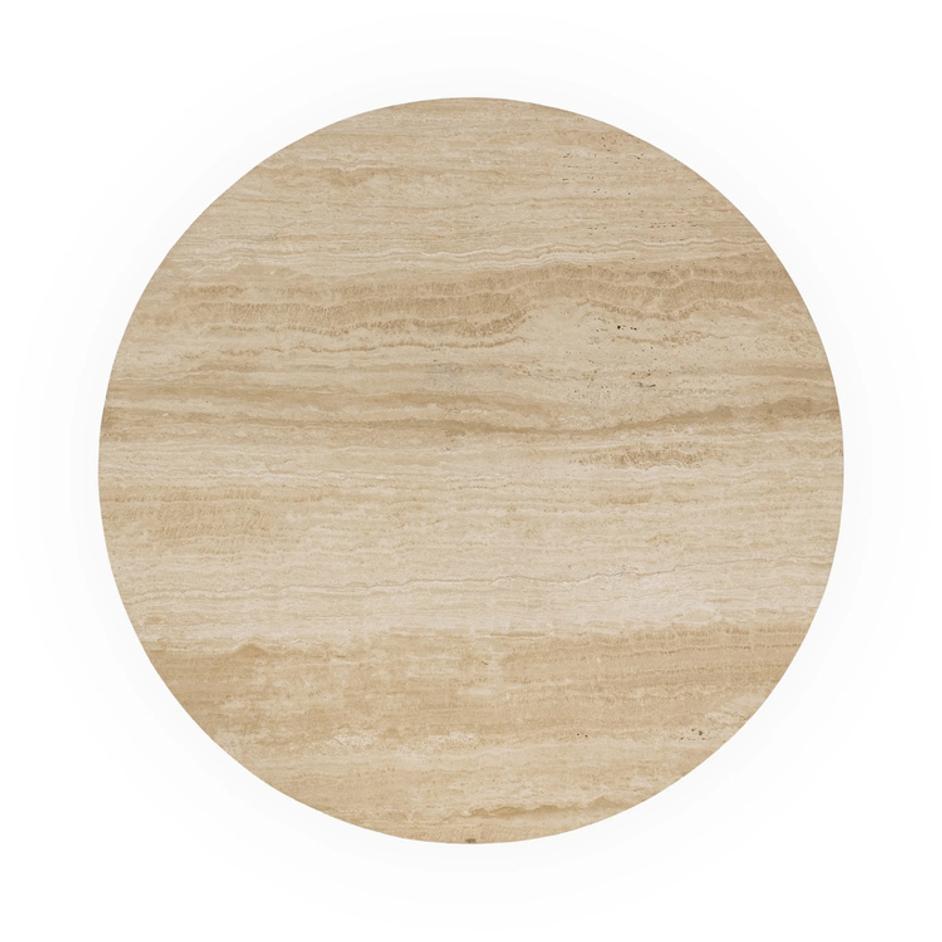 Idella Travertine Round Coffee Table by Classic Home