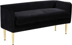 Tim Bench In Black Velvet by Meridian Furniture
