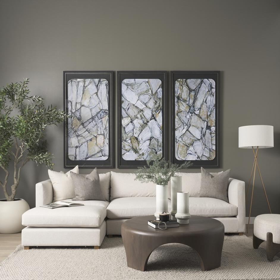 Shima Round Dark Brown Wood W/Arched Legs Coffee Table by Mercana