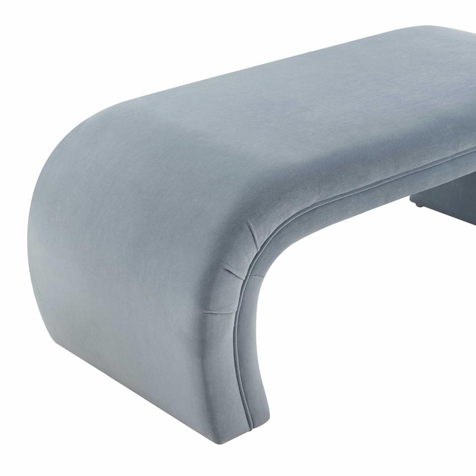 Kenya Sea Blue Velvet Bench by tov furniture