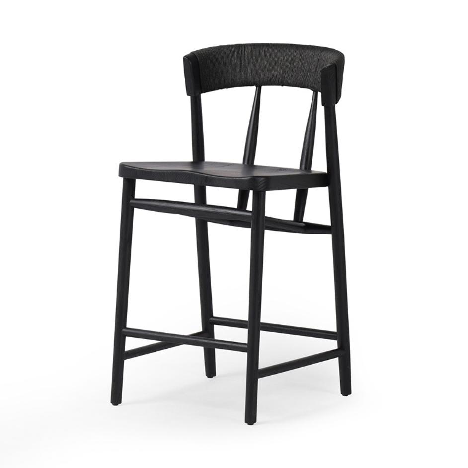 Buxton Bar + Counter Stool - Black Rush by Four Hands