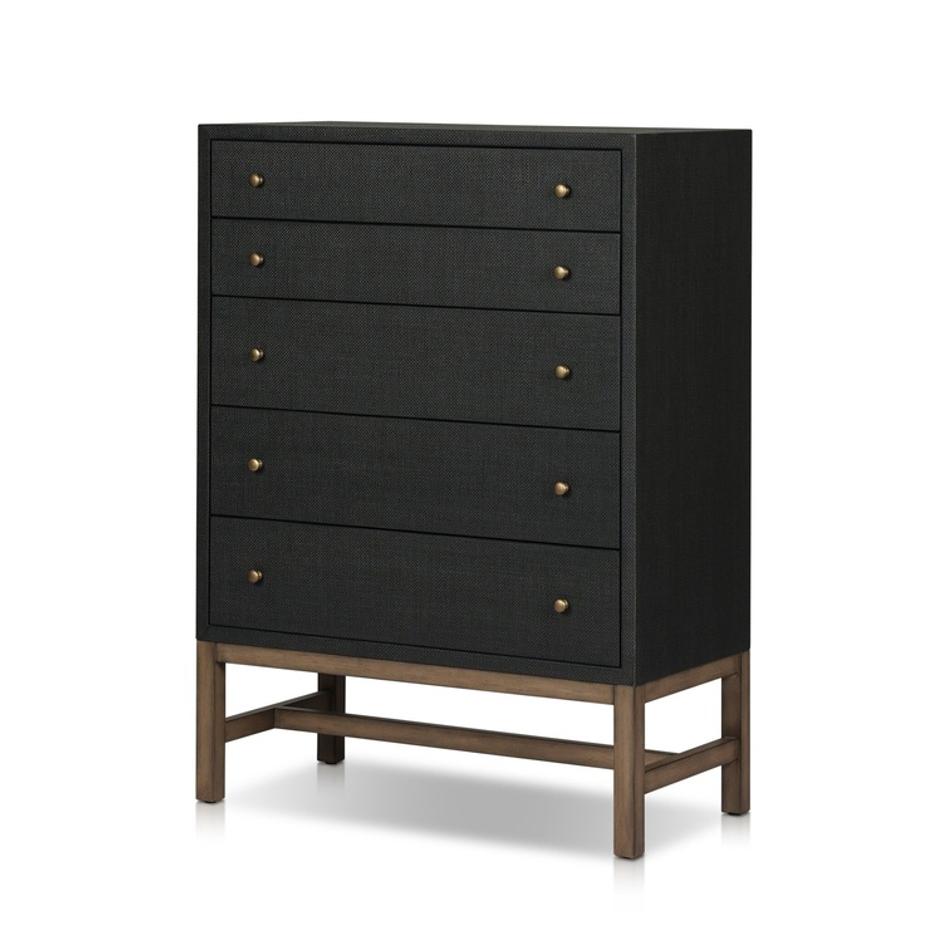 Fiona Tall Dresser - Black Raffia by Four Hands