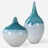 Carla Teal White Vases, S/2 by Uttermost