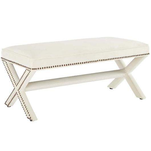 Espey Performance Velvet Bench In Ivory by Modway Furniture