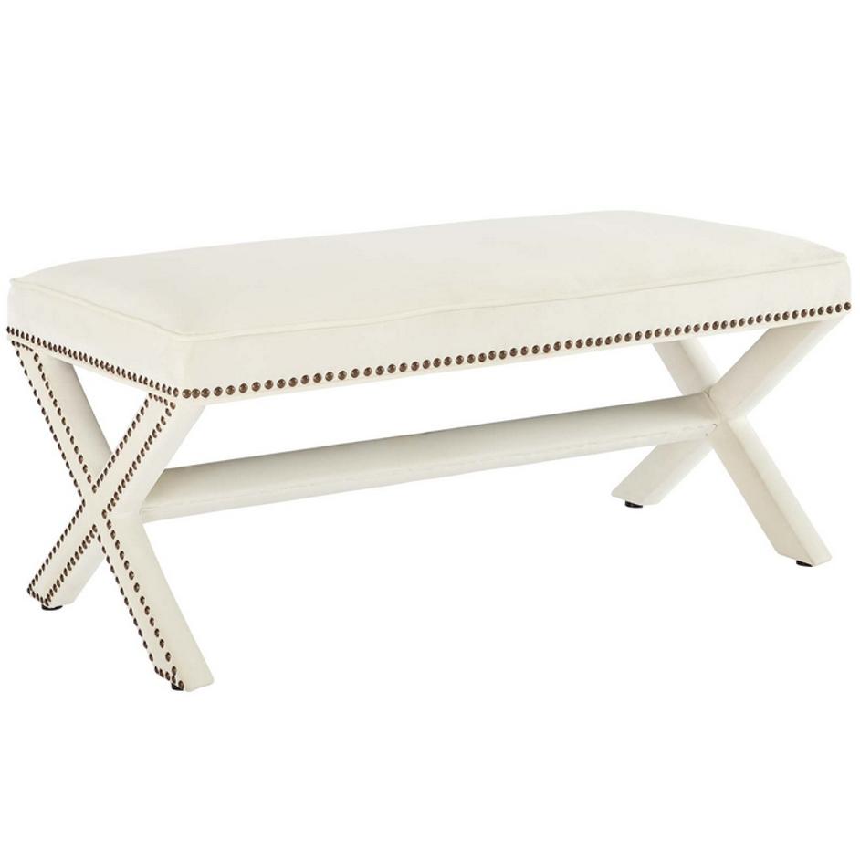 Espey Performance Velvet Bench In Ivory by Modway Furniture