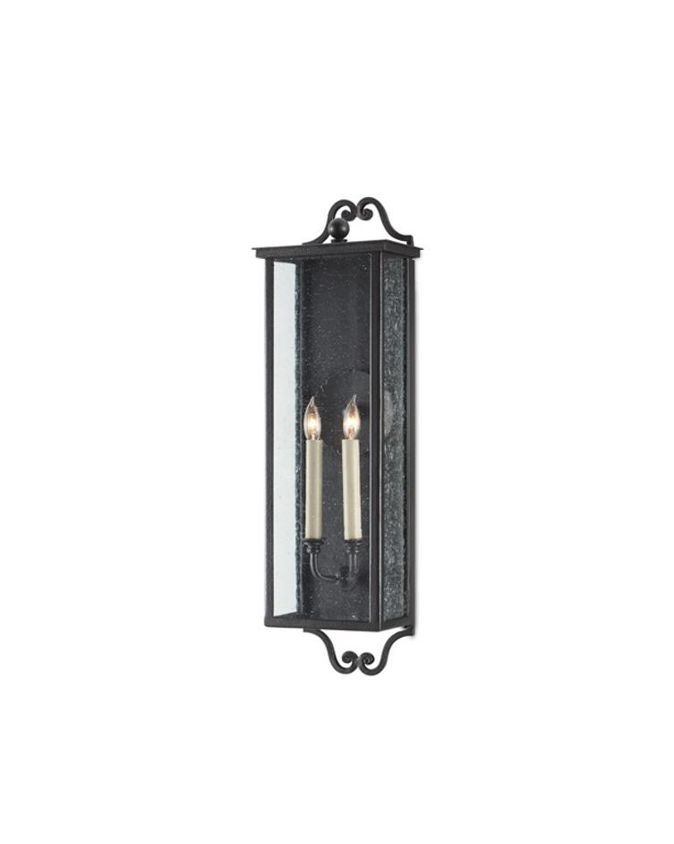 Giatti Medium Outdoor Wall Sconce In Midnight by Currey & Company