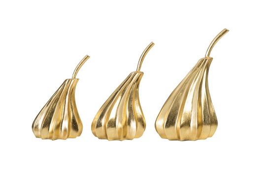 Hand Dipped Pears Set of 3, Gold Leaf by PHILLIPS COLLECTION