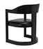 McCormick Teak Chair in Charcoal Black with Black Leather Upholstery by Noir Furniture