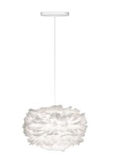 Eos Mini Hardwired Pendant in White with White Cord by UMAGE