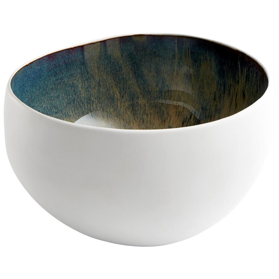 Small Android Bowl in White and Oyster by Cyan Design