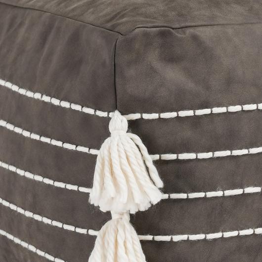 Ezekiel Vegan Leather Pouf by Classic Home