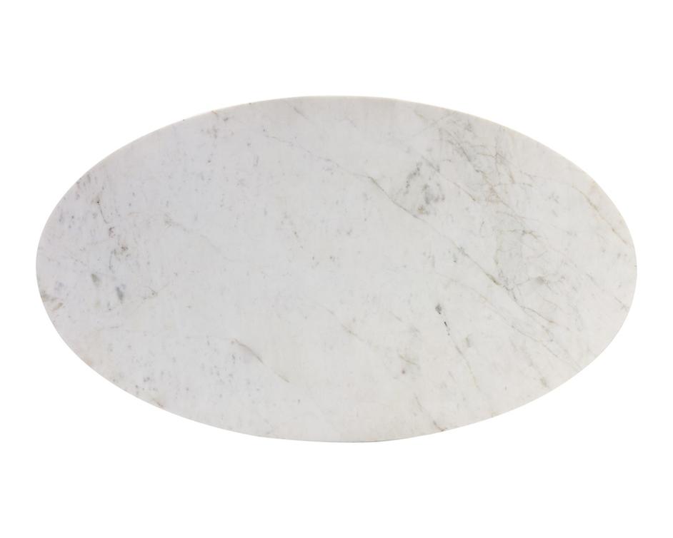 Kiara Coffee Table - Gunmetal - White Marble by Sunpan