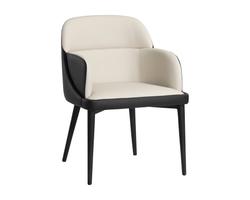 Hagan Dining Armchair - Dillon Cream / Dillon Black by Sunpan