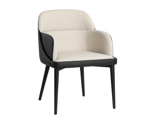 Hagan Dining Armchair - Dillon Cream / Dillon Black by Sunpan