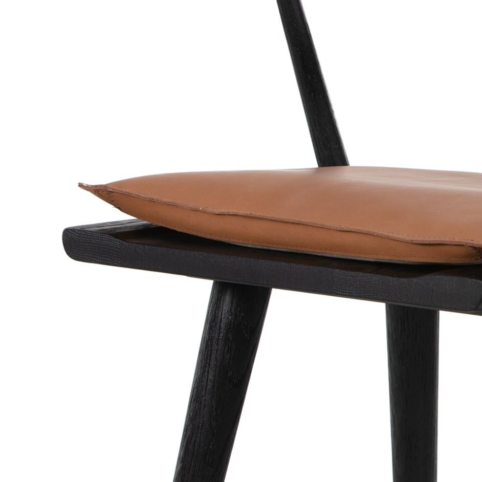 Ripley Stool W Cushion In Black Oak In Counter by FOUR HANDS