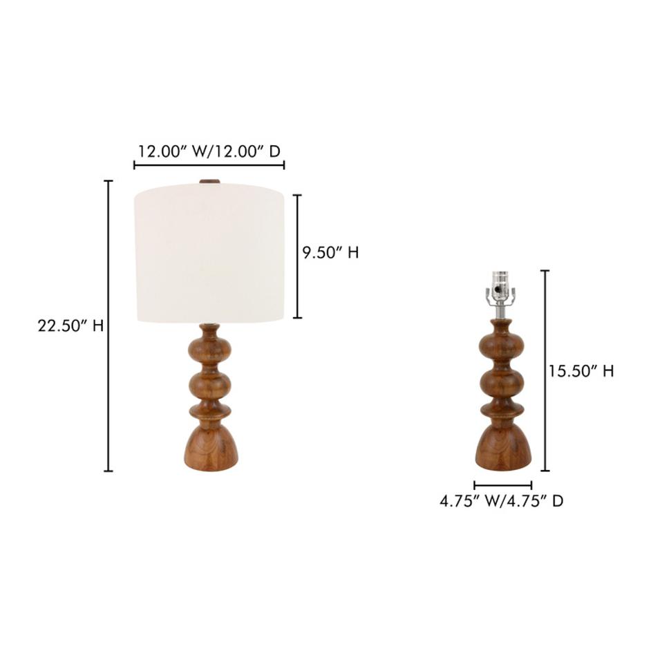 Gwen Table Lamp Honey Brown by Moes Home