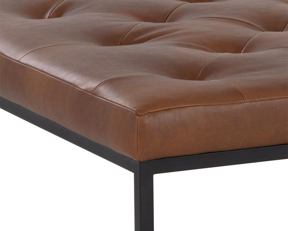 ENDALL OTTOMAN - BLACK - BRAVO COGNAC by Sunpan