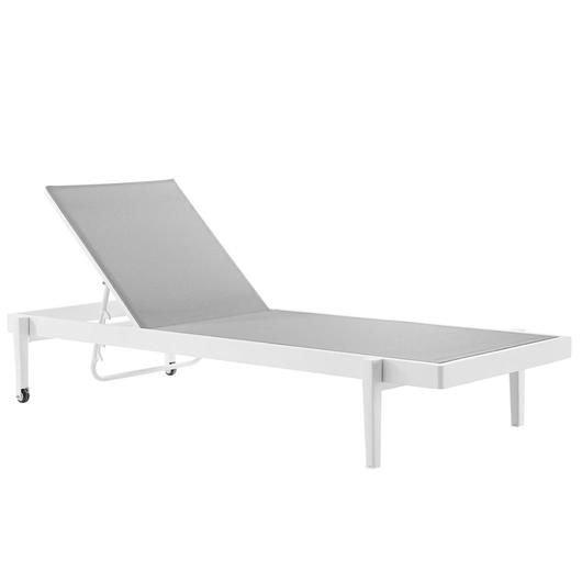 Humza Outdoor Patio Chaise Lounge Chair In White Gray by Modway Furniture